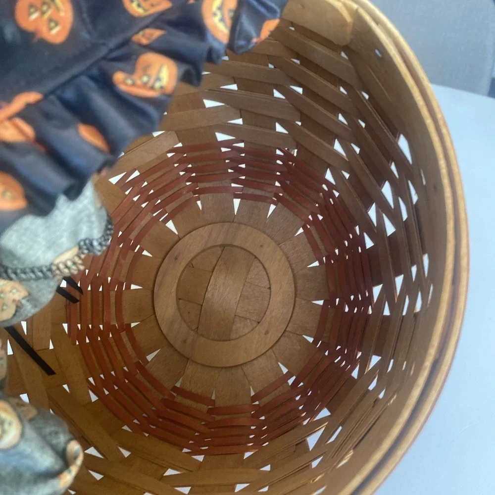 Longaberger 1995 Large Pumpkin Halloween Basket Liner & Tie 8